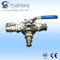 High Mounting Pad 3 Way Ball Valve with Camlock Fittings